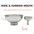 Wide Narrow Mouth Funnel Strainer Set With Filter